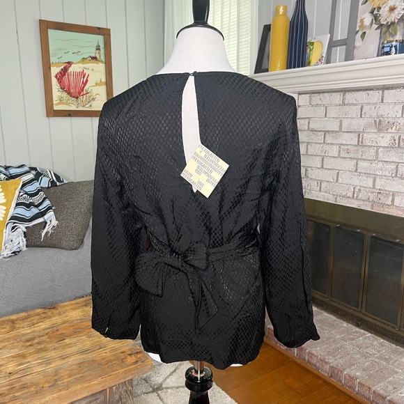 Tree And Horse Garden megara black deep v neck blouse - Picture 5 of 15